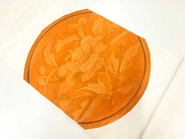 アンティーク　綴れ花模様織出し袋帯（材料）